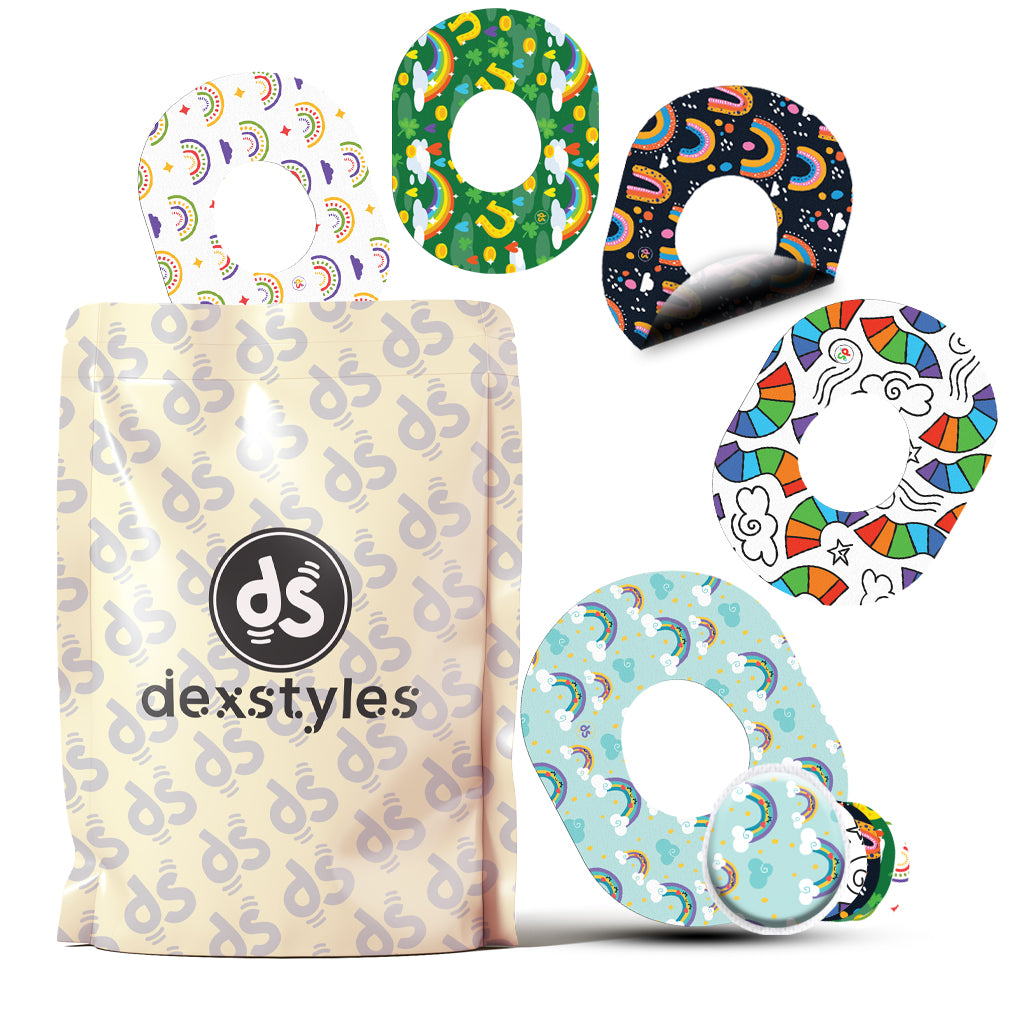 Dexstyle Skies Of Joy design, Dexcom G-7 Patches.