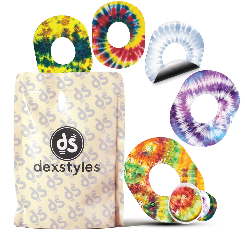 Dexstyle Tye-Dye Burst design,Dexcom G-7 and Stelo Cgm patches.