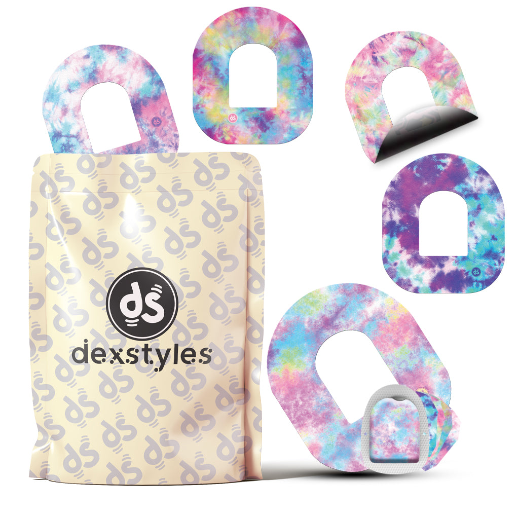 Dexstyles Tie-Dye Tribe design, Omnipod Patches.