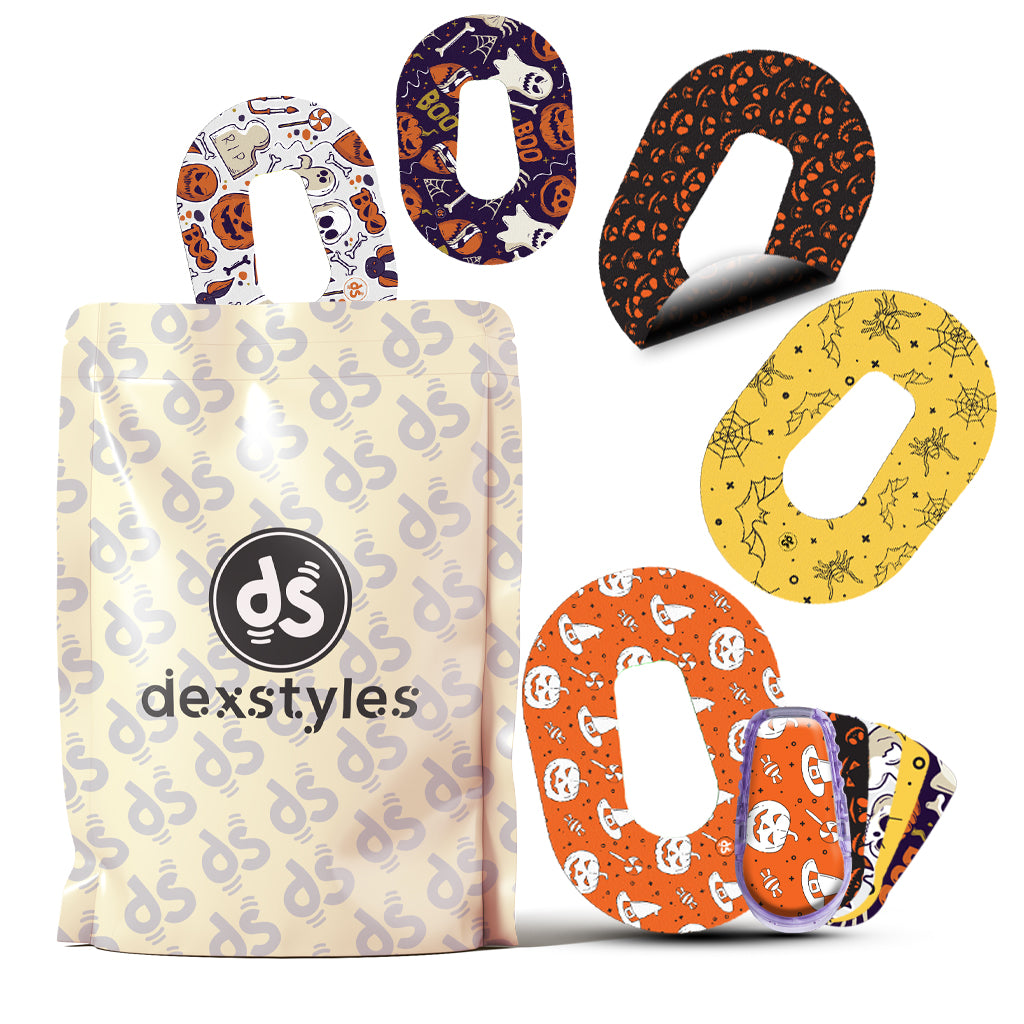 Dexstyles Halloween Vibe design, Dexcom G6 Mini patches.