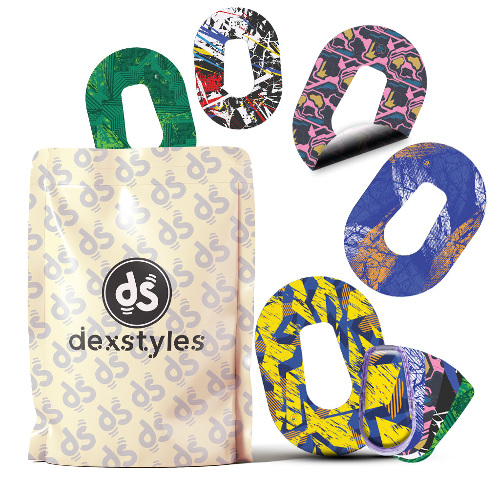 Dexstyles Football Fusion design, Dexcom G6 Mini patches.