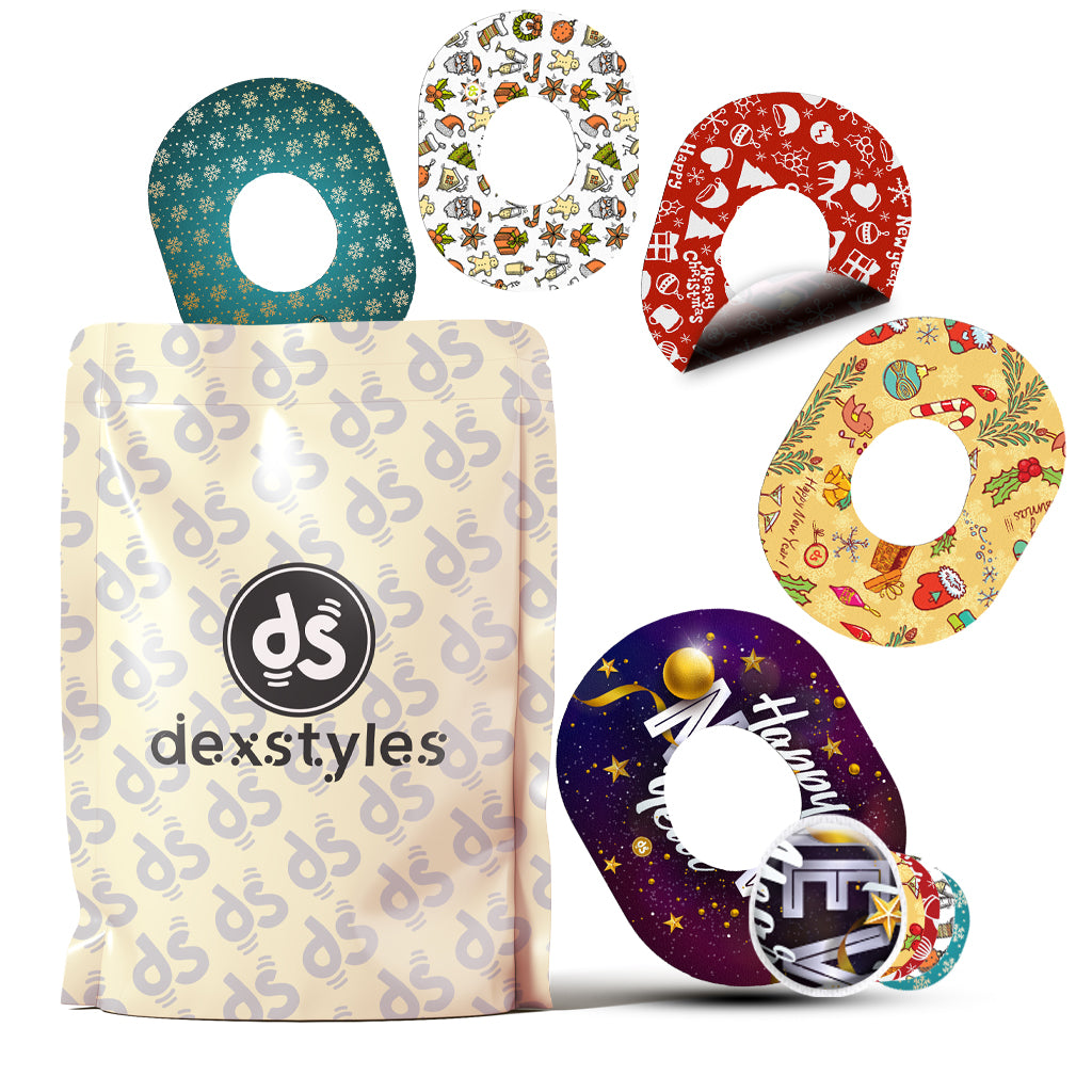 Dexstyles New Year Vibe design , Dexcom G-7 and Stelo Cgm patches.