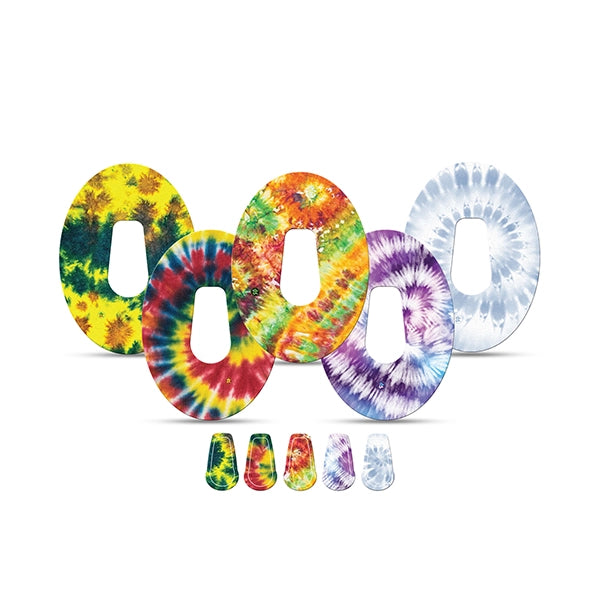 Dexstyles Tie-Dye Tribe Burst, Dexcom G-6 Regular patches.