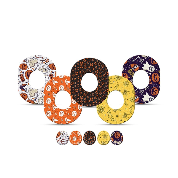 Dexstyles Halloween Vibe design, Dexcom G-7 and Stelo patches.