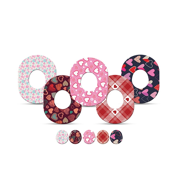 Dexstyles Heart whisper dsign, Dexcom G-7 and Stelo Cgm patches.