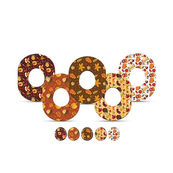 Dexstyles Thanksgiving Vibe design, Dexcom G-7 and Stelo cgm patches