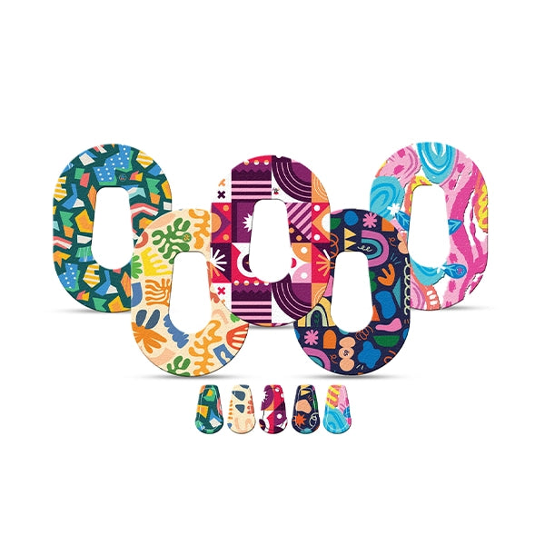 Dexstyles Funky World design, Dexcom G6 Mini patches.