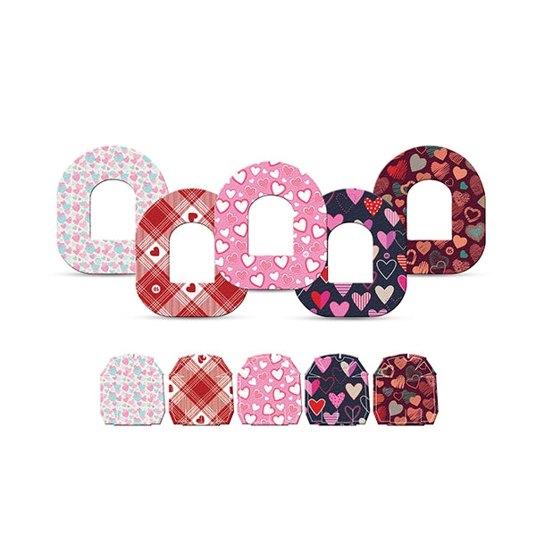 Dexstyles Heart Whispers Design, Omnipod Patches.