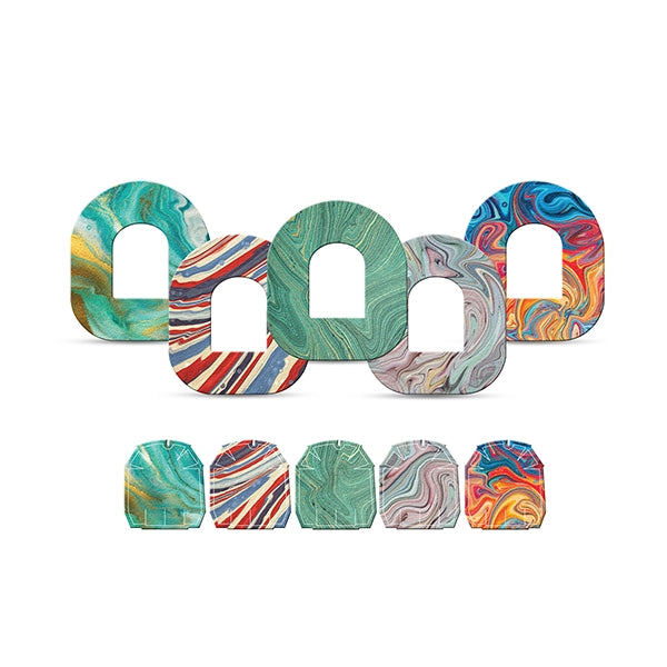 Dexstyles Marble Mania Design, Omnipod patch.