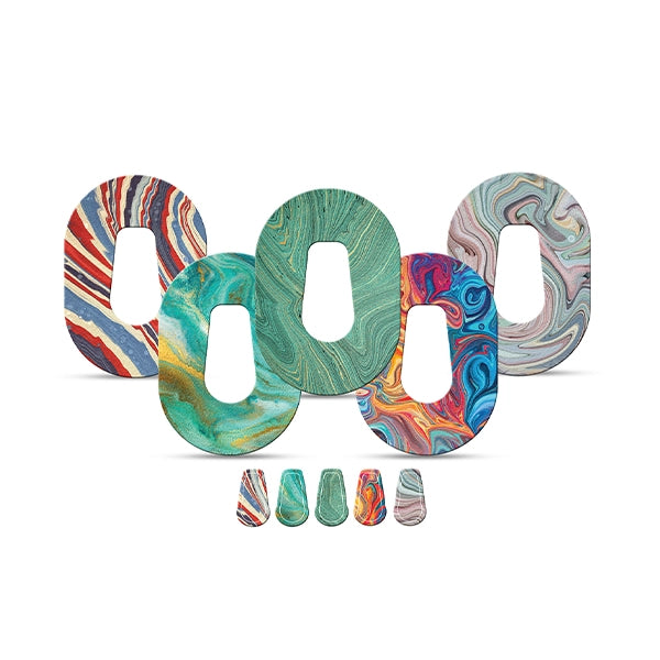 Dexstyles Marble Menia design, Dexcom G6 Mini patches.