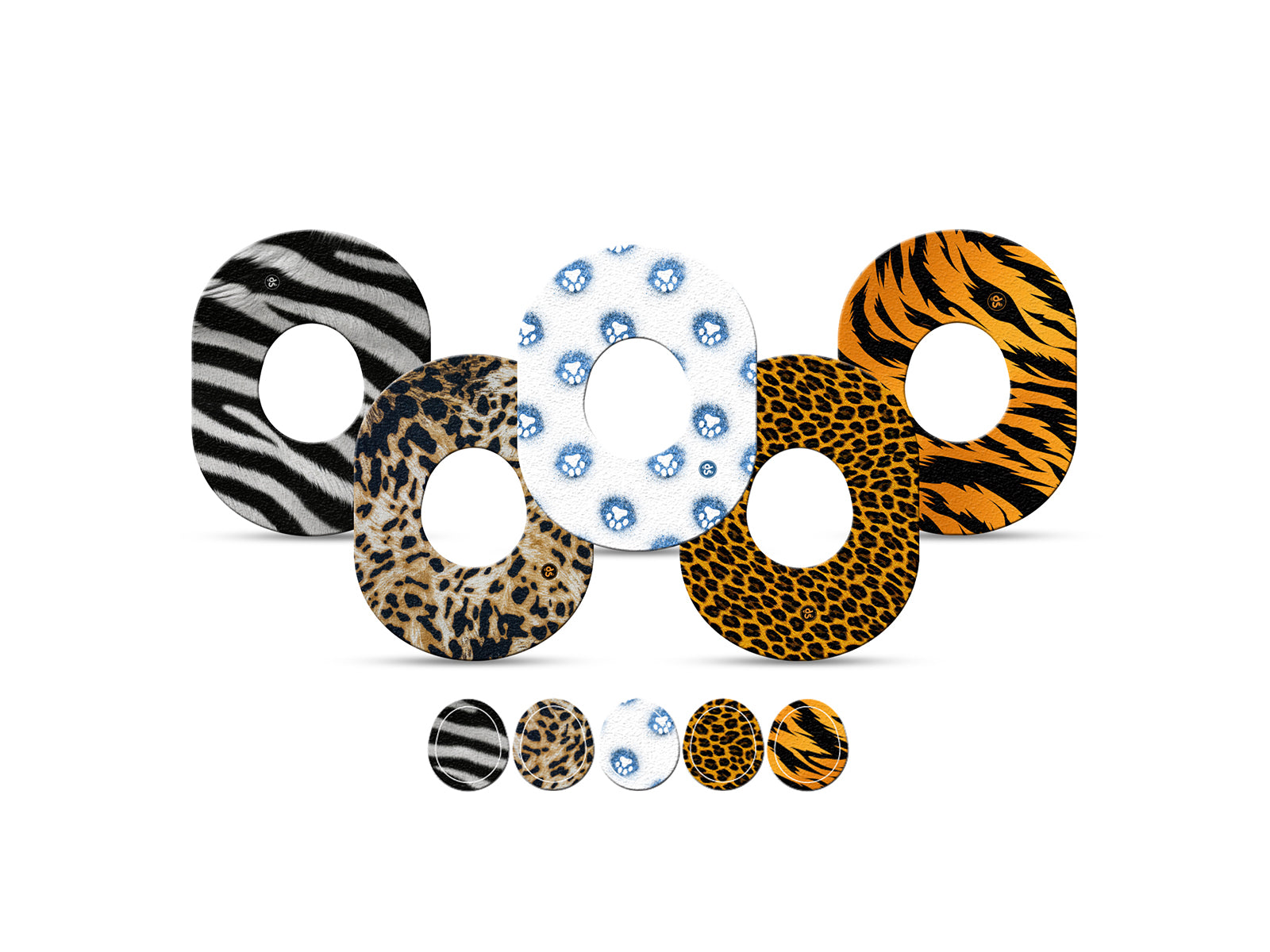 Dexstyle Wild skin design, Dexcom G-7 and Stelo cgm patches.